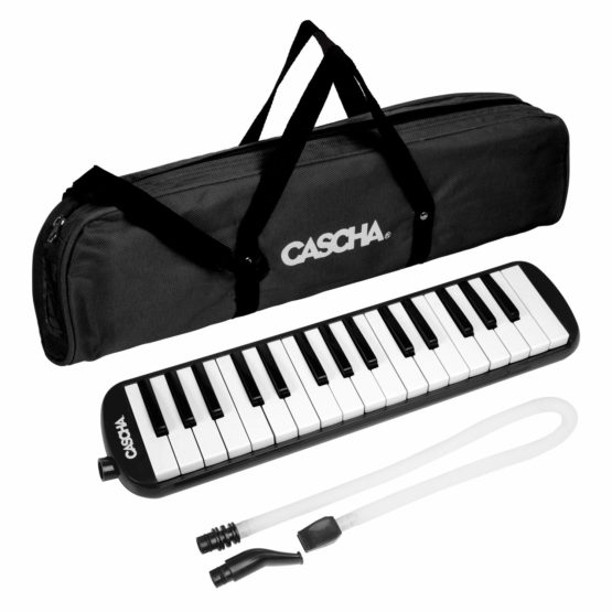 CASCHA Melodica with bag and mouthpiece, instrument for children and beginners, black, HH 2061