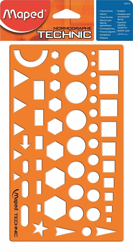 Maped Technic M922410 Geometry Nomog Impact Stencil Mask Pack of 1 