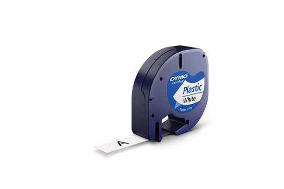 DYMO Authentic LT Plastic Labels | 12 mm x 4 m Roll | Black Print on White Labels | for LetraTag Label Makers - Image 2