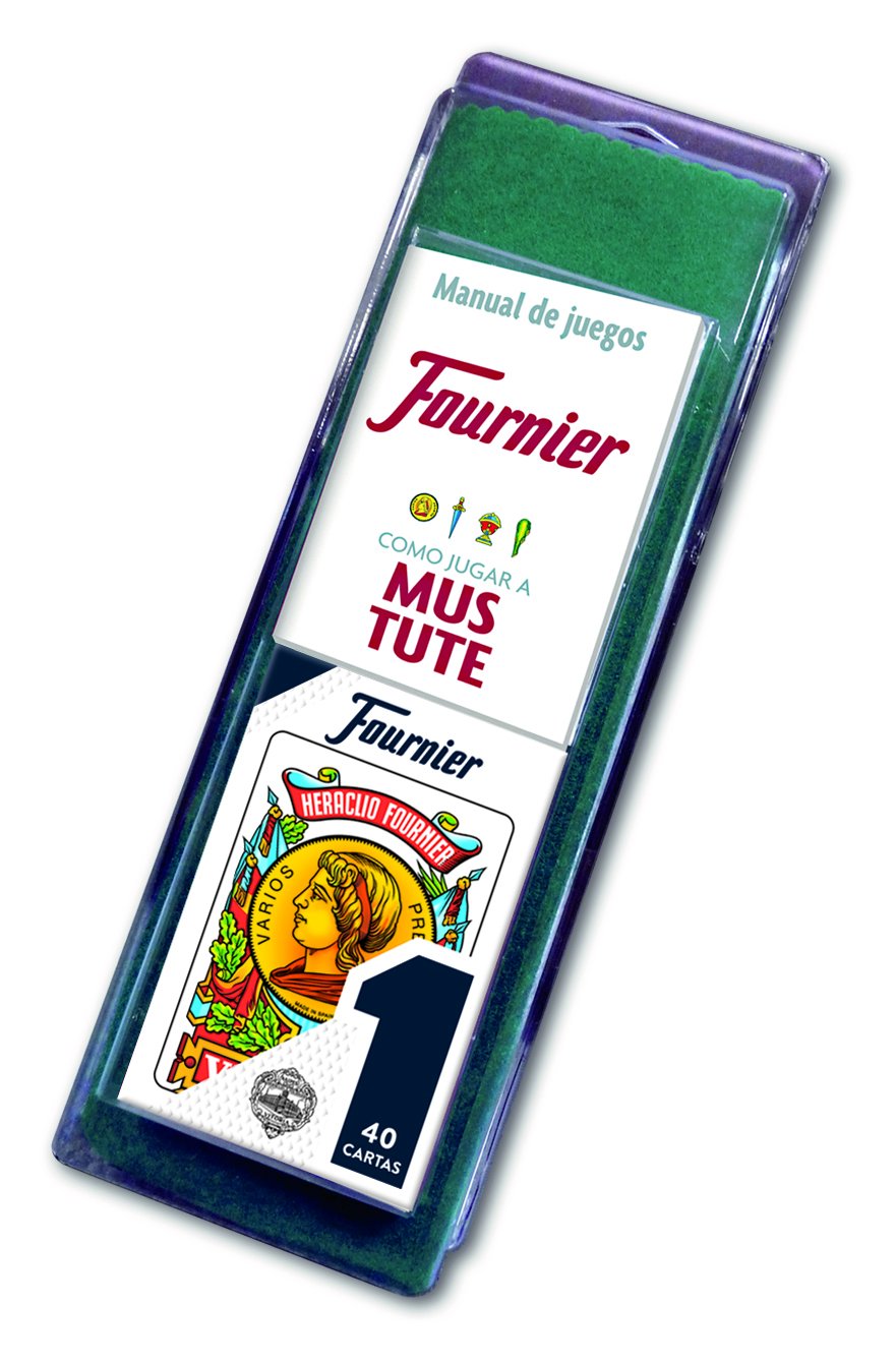 FOURNIER- No. 1 - 40 Cards Set of Spanish Deck and Mat with Mus and Tute Regulation, Multicoloured (F36790), Assorted Colour/Model