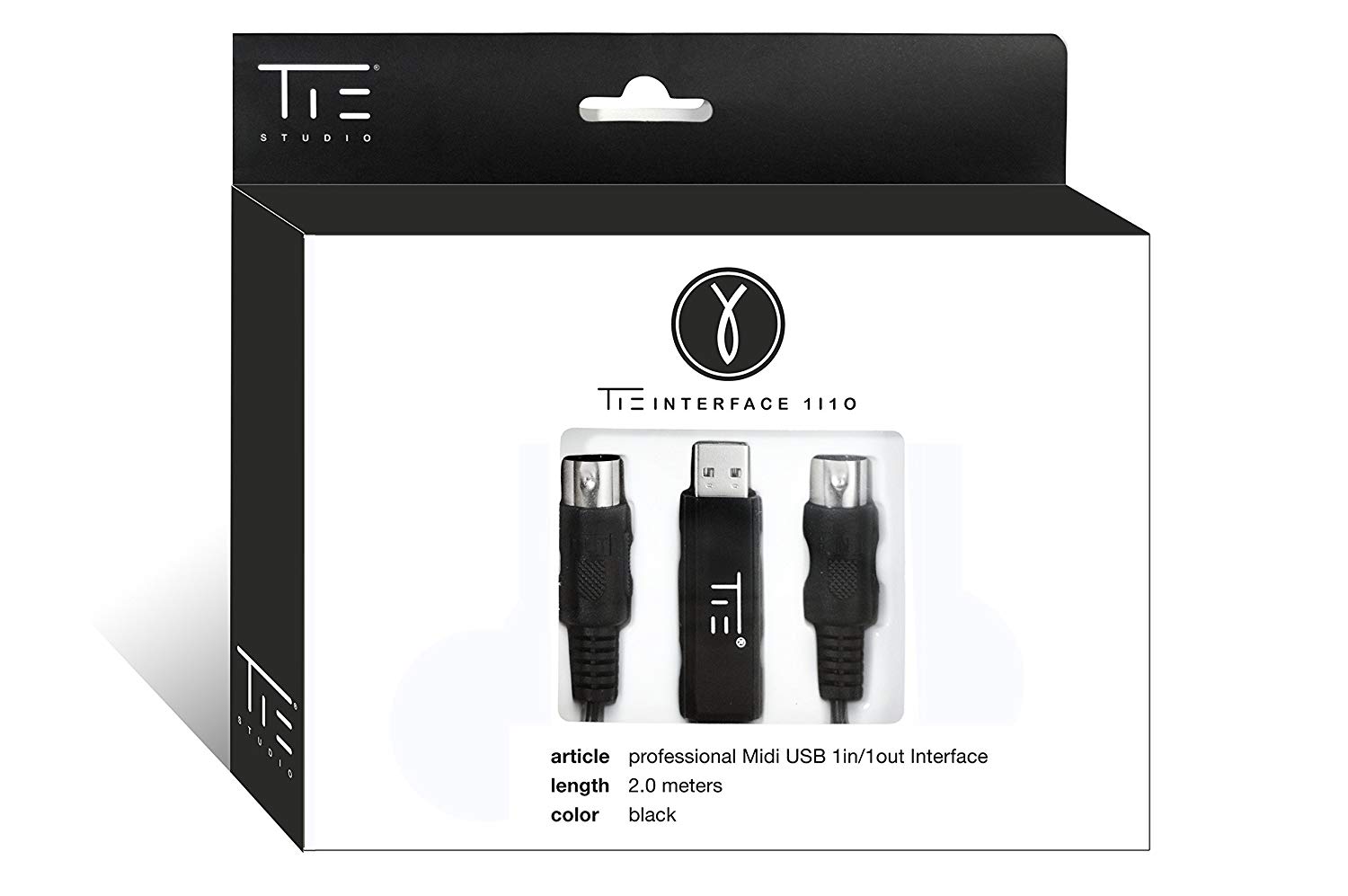 TIE Studio professional latency-free midi (USB type A interface incl. octocoupler, 2.0 m, plug & play, stable timing