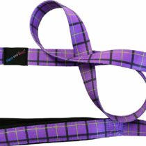 HEM & BOO Purple Check Padded Handle Dog Lead, Medium, Purple Check