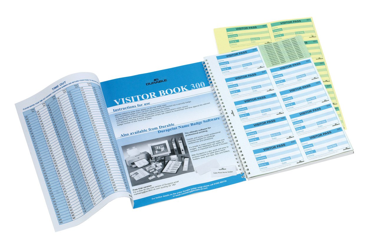 Durable Visitor Book 300 Refill Pack, Insert Refill Book for Professional Use