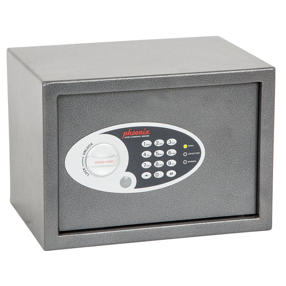 Phoenix Safe Company, SS0802E Vela Home & Office Security Safe, Twin Locking Bolts, Electronic Locking