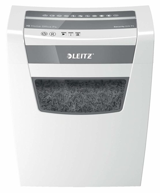 Leitz IQ Home Office Cross Cut Paper Shredder, Shreds 10 Sheets, 23 Litre Bin, White, 80091000 - Image 2