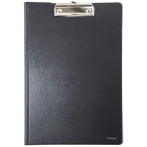 Esselte 56047 A4 Clipfolder with Cover, Rigid Plastic, Black