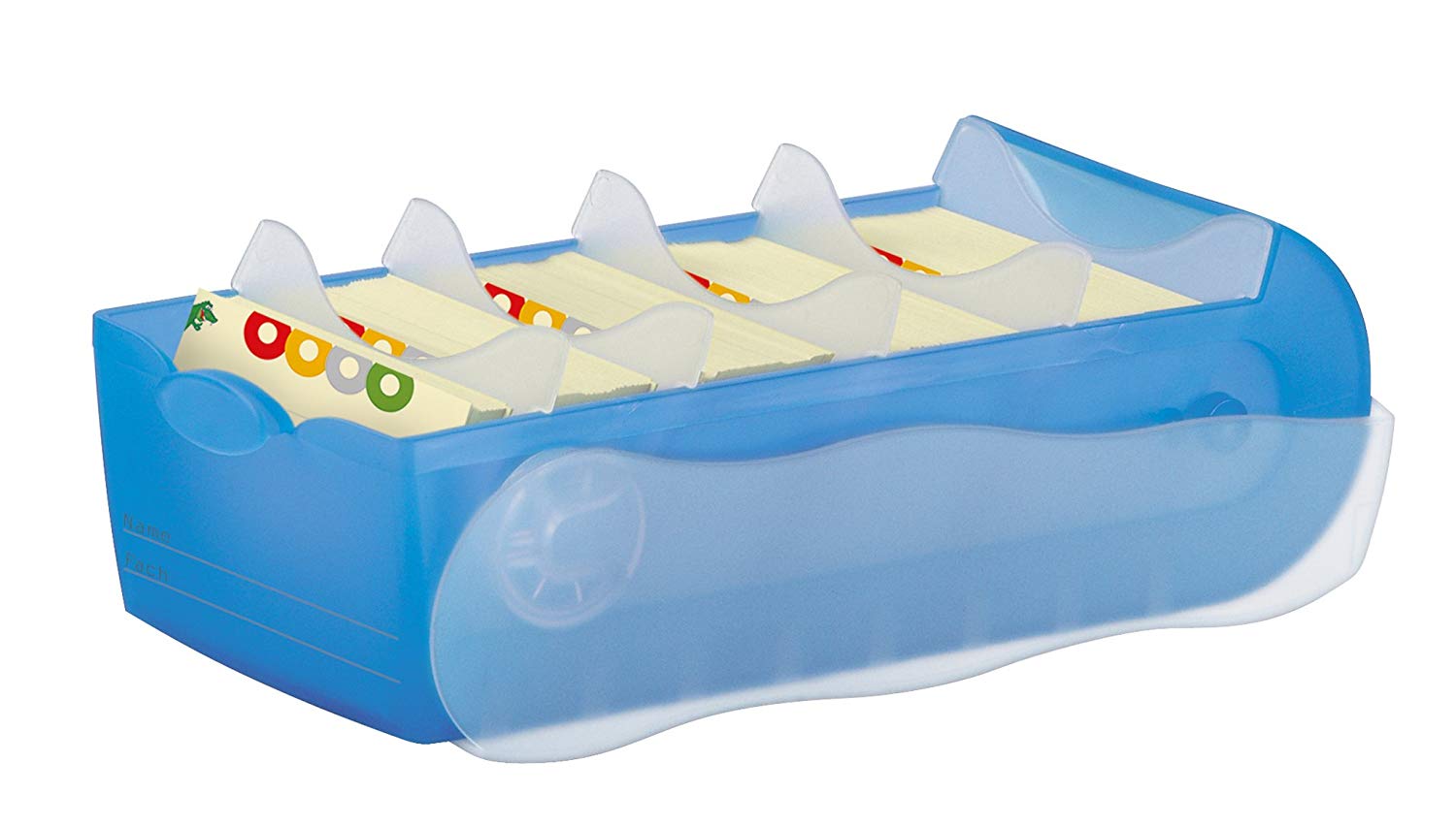 HAN 997-643, CROCO Flashcard Index Box. For learning vocabulary in an ingeniously simple way, A7, translucent blue - Image 2