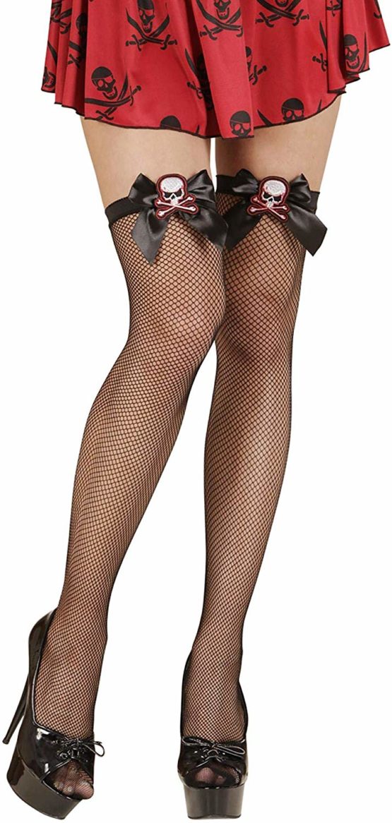 WIDMANN 01293 Piratinnen Hold Up Fishnet Stockings With Red Satin Bow Tie, Other Toys - Image 3