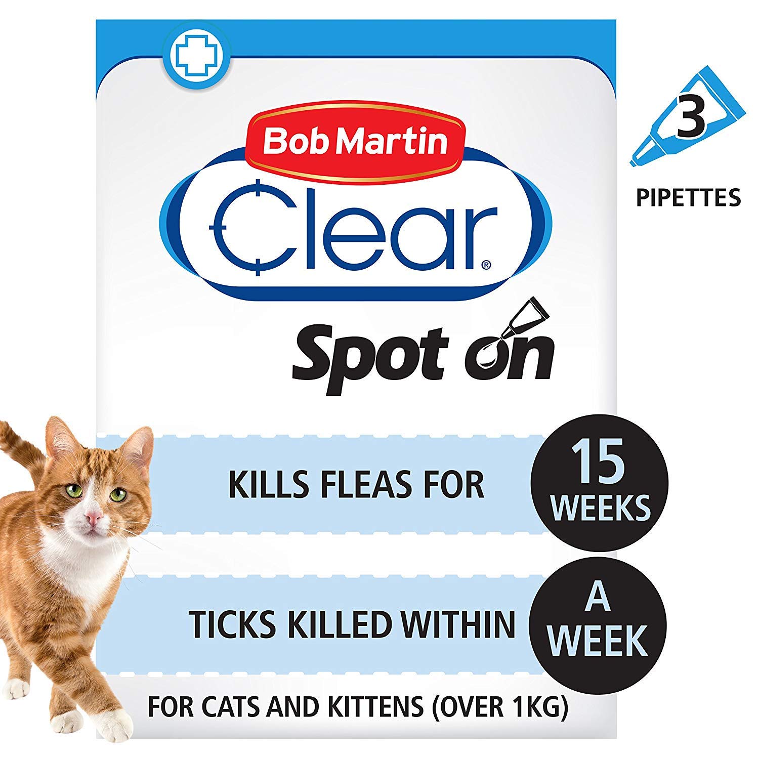 Bob Martin Clear Spot On Flea Treatment for Cats & Ferrets Kills