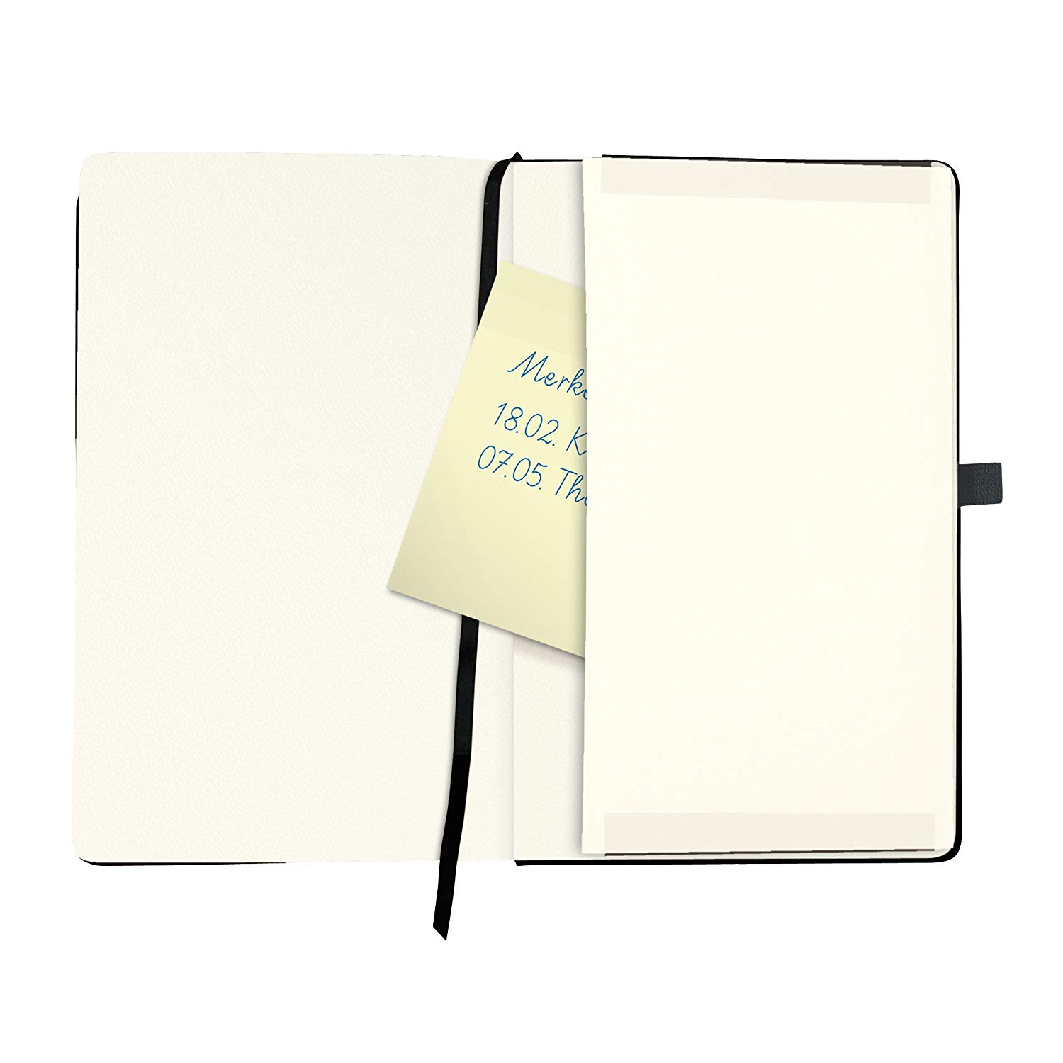 Herlitz A5 Blank My Book Classic Hardcover Notebook with Book Ribbon and Pen Loop - Black, Colour - Image 4