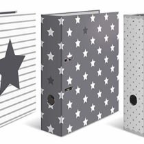 HERMA Lever Arch Files Stars, Assorted, A4, 70 mm Spine, with Inner Print, Pack of 10