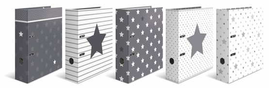 HERMA Lever Arch Files Stars, Assorted, A4, 70 mm Spine, with Inner Print, Pack of 10