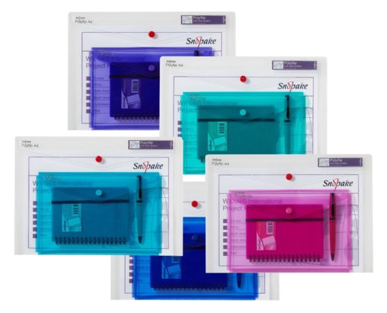 Snopake A4/A5 Polyfile Duo Popper Wallet with Index Tab and Press Stud Closure – Clear [Pack of 5] Ref: 15693 - Image 2