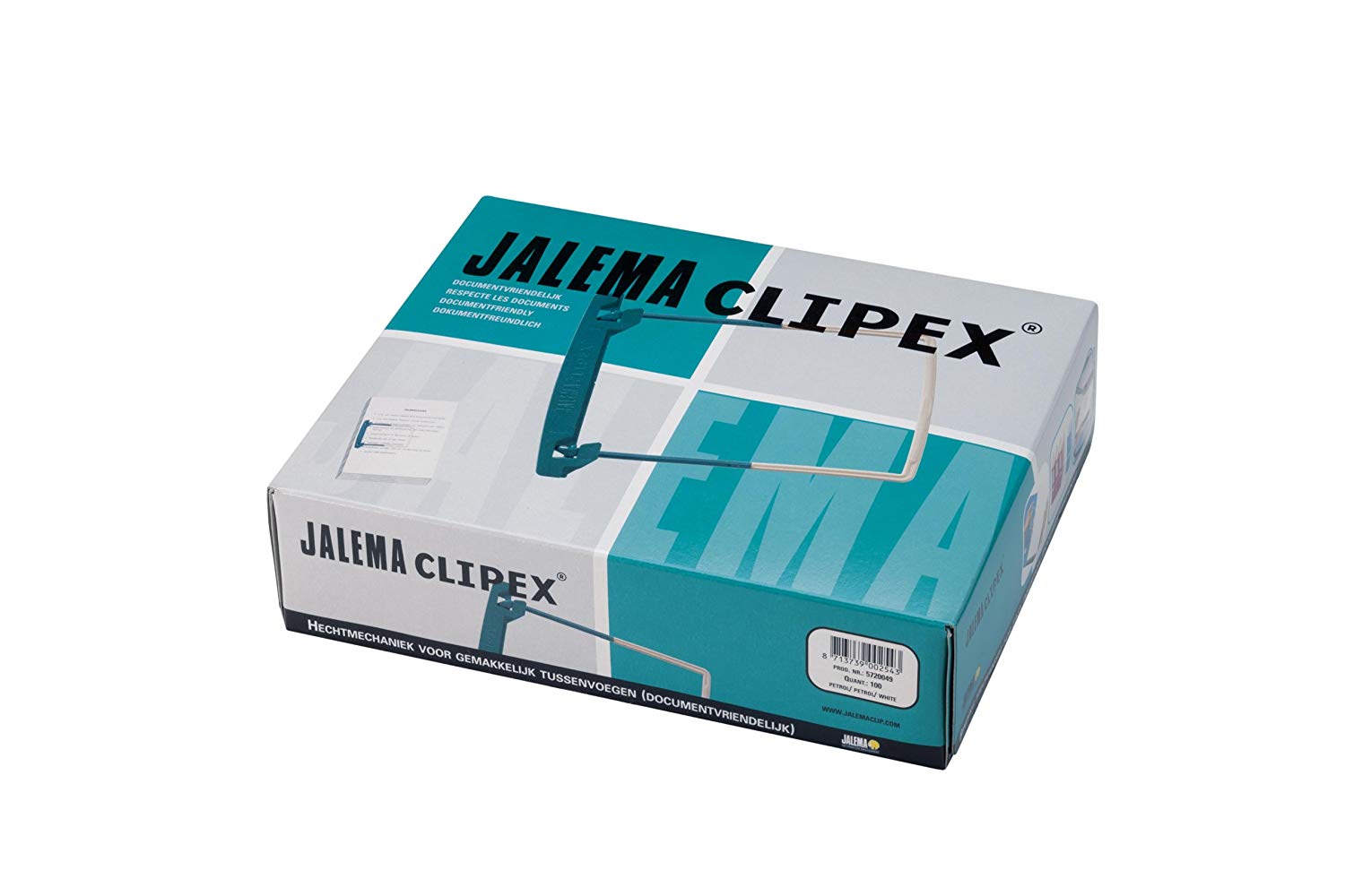 Djois Green Filing Clip, Pack of 100, 1.97 inches, PVC-Free, Softener-Free, Plastic, JalemaClipex - 100 Stück Set