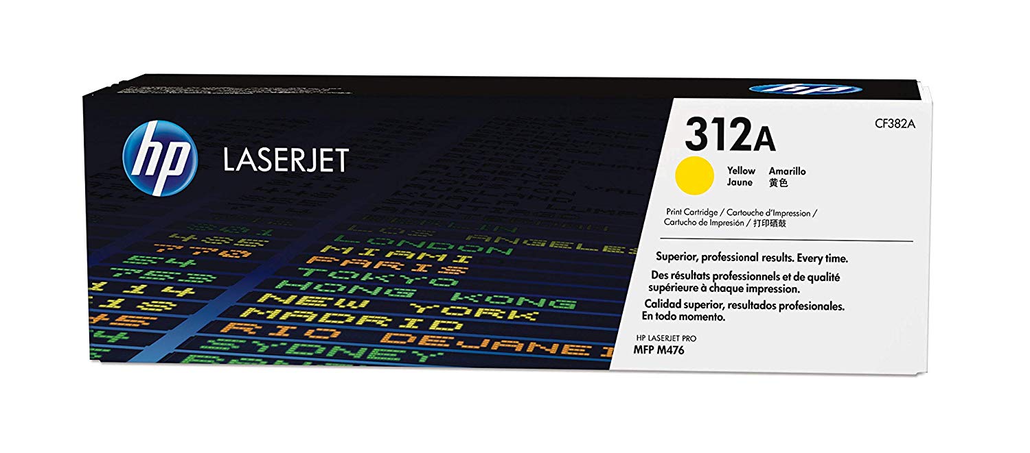 HP CF382A 312A Original LaserJet Toner Cartridge, Yellow, Single Pack, Standard