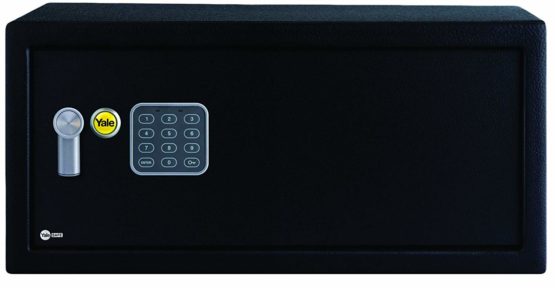 Yale YLV/200/DB1 Laptop Value Safe, Digital Keypad, 15 mm Steel Locking Bolts, Emergency Override Key, Wall And Floor Fixings, Black Finish, 23 Litre Capacity 20 x 43 x 35 cm