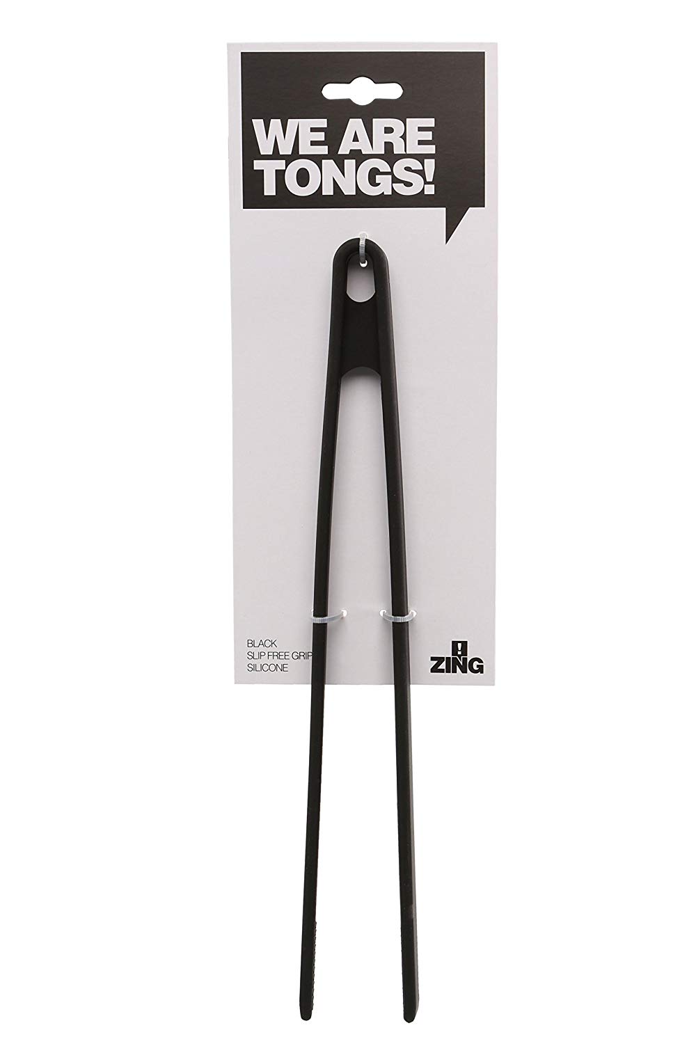 Premier Housewares Zing Silicone Tongs - Black, H29 x W6 x D2cm - Image 2