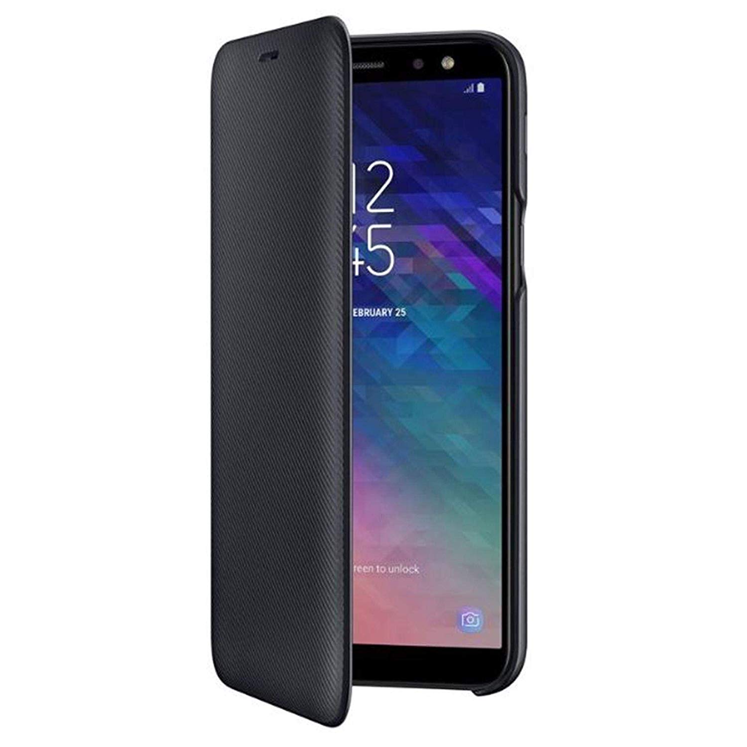 Samsung Original A6 Wallet Folio Flip Cover Case - Black, Samsung Galaxy A6 (2018) - Image 2