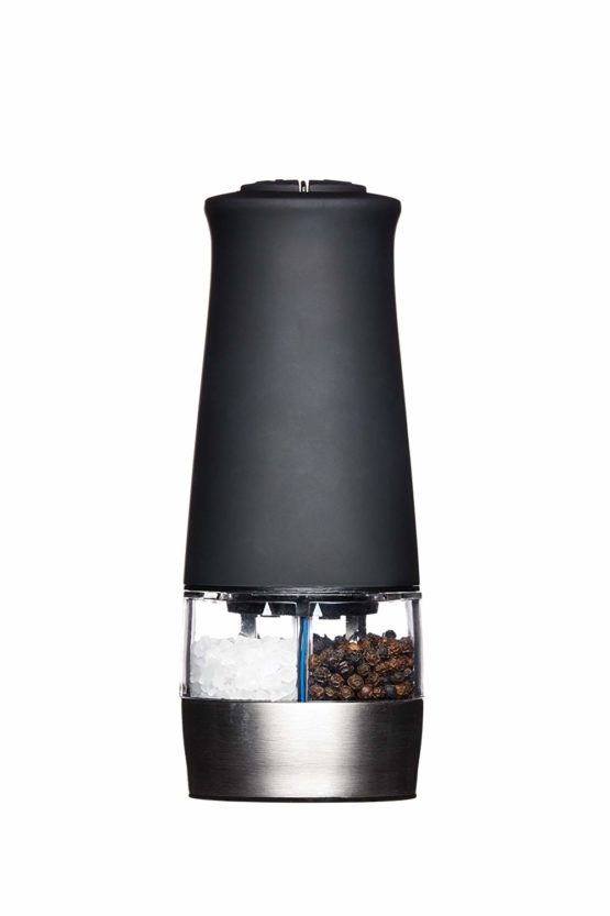 MasterClass MCSNPEMILL 2 in 1 Electric Salt and Pepper Mill with Adjustable Setting, Plastic, Black, 0.328cm x 6.0cm x 6.0cm x 17.0cm