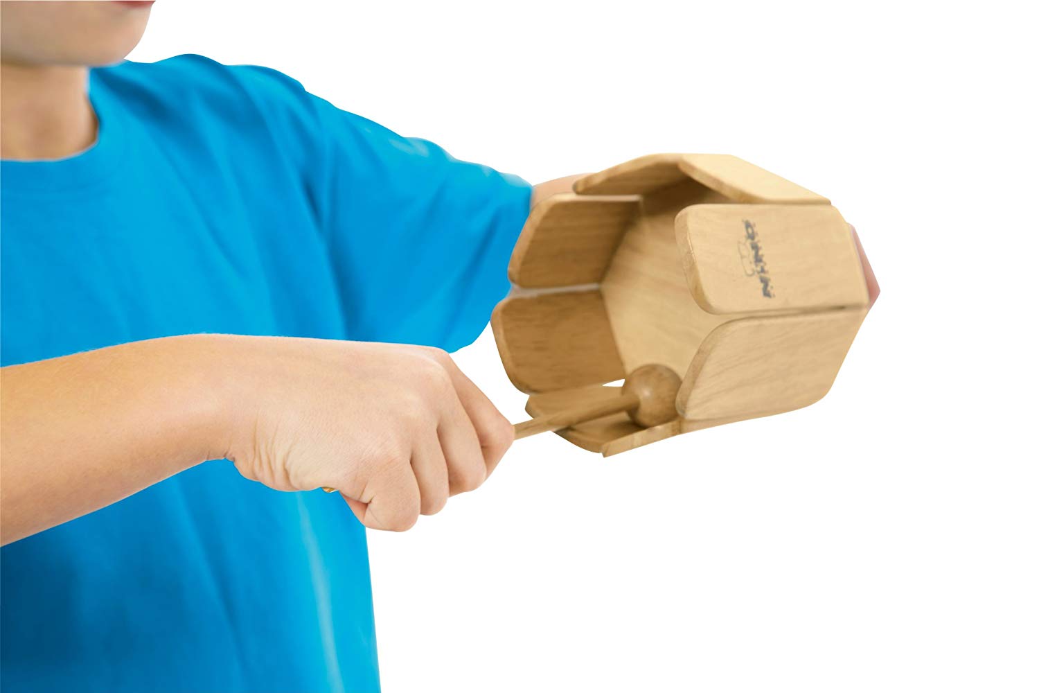 Nino Percussion Wood Stirring Drum, Large Musical Instrument for Children from 4 Years, Incl. Wooden Mallet, Siam Oak - Image 2