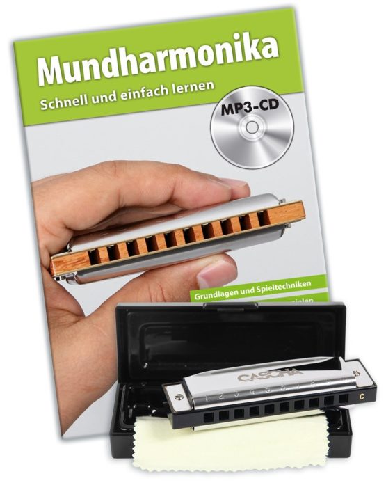 CASCHA HH 1600 DE MP3-CD Blues Harmonica Set with German Instructional Book