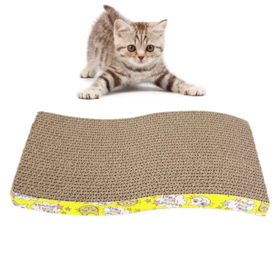 AKORD S-Shape Corrugated Cat Scratching Board Pad Bed Scratcher Toy, 43 cm x 21 cm x 6 cm - Image 3