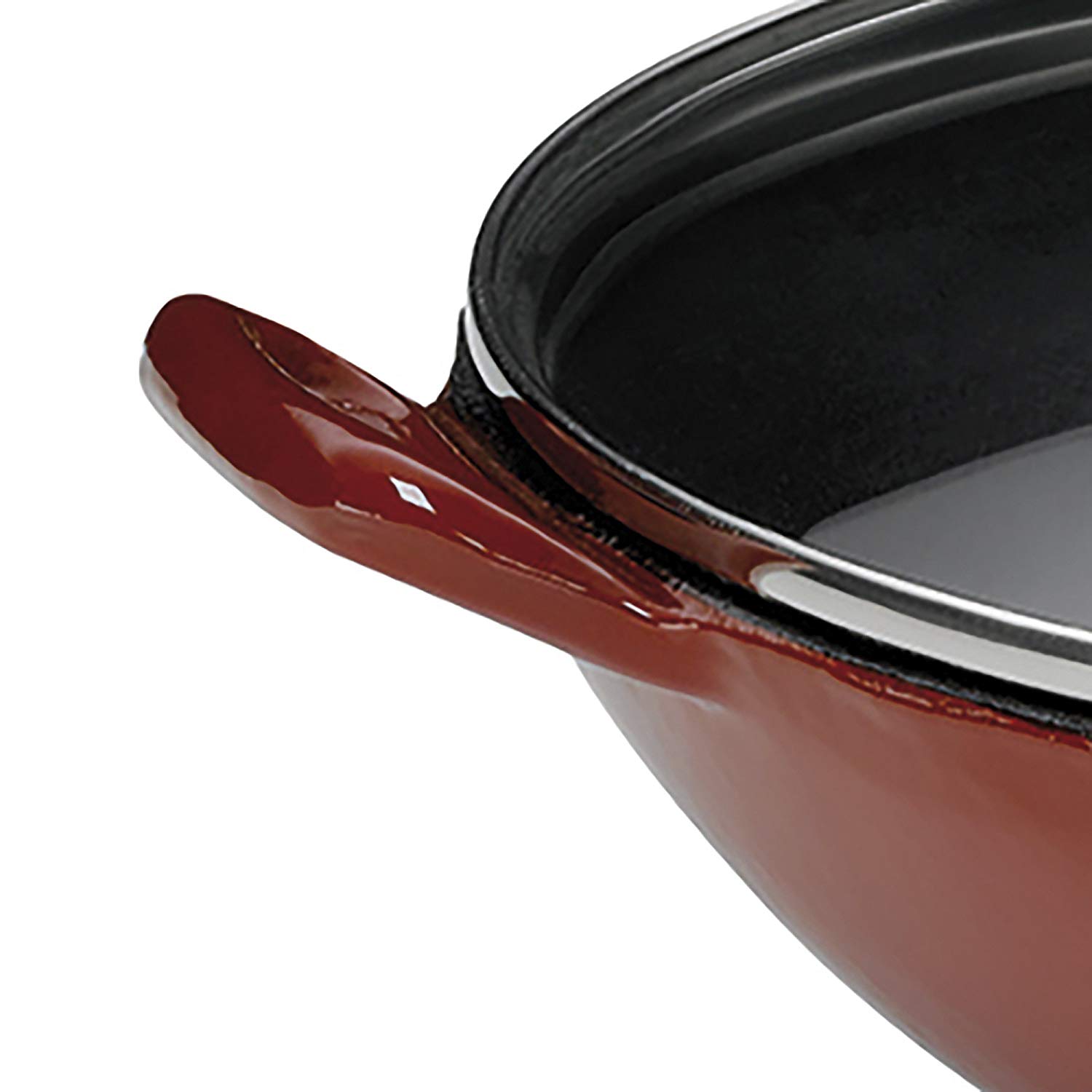 kela cast Iron Wok with Glass lid 36 cm CALIDO, Induction Wok, Wok pan with lid, Enamelled, red, 36,00x36,00x10,00 cm - Image 4