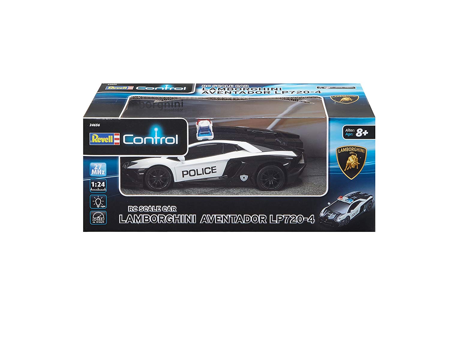 Revell Control 24656, RC Police Car "Lamborghini", remote controlled police car with MHz remote control, 1:24, detailed body - Image 2