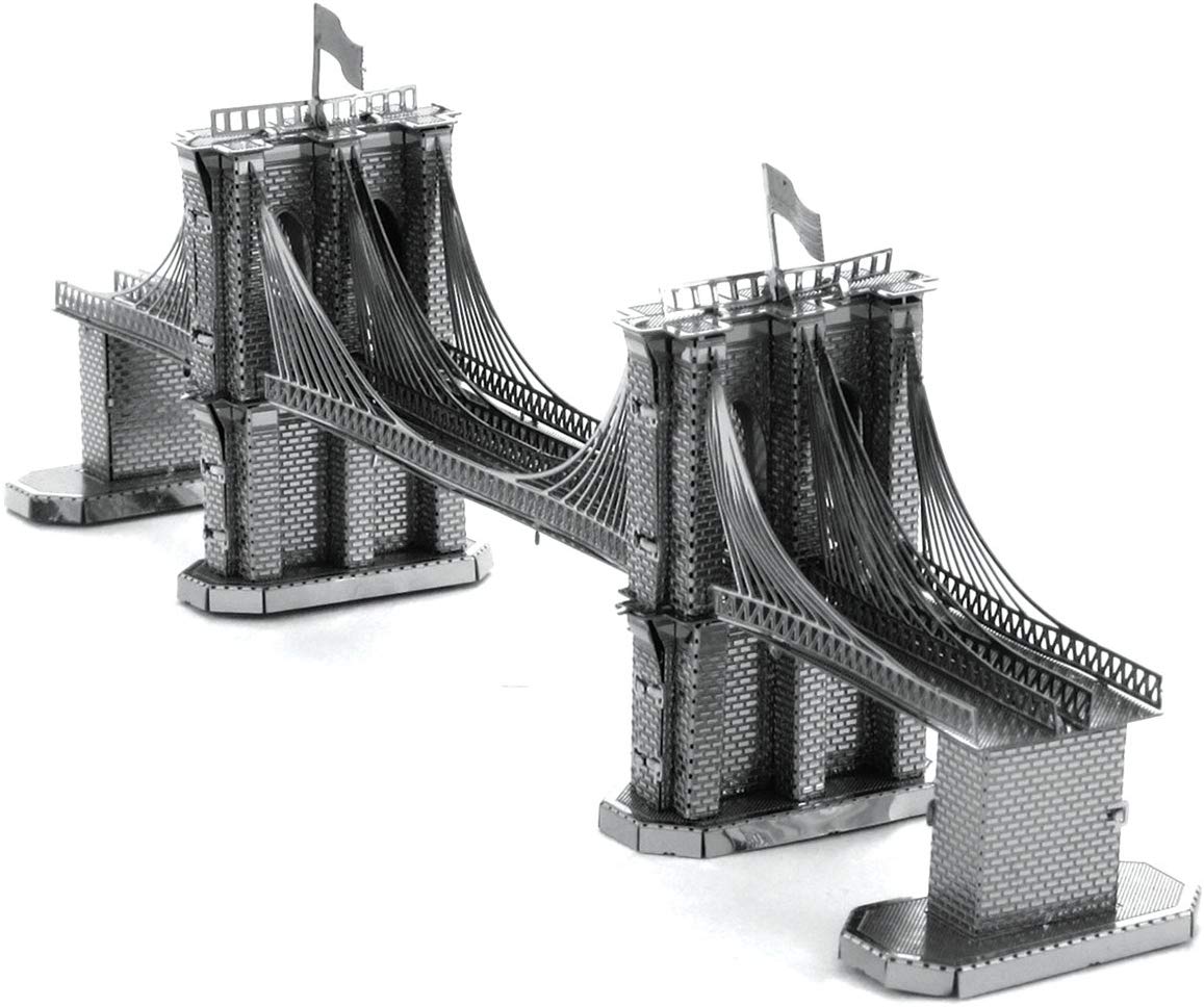 Metal Earth Fascinations MMS048-502572, Brooklyn Bridge, Construction Toy, 2 Metal Boards, from 14 Years, Multicolored, Medium - Image 2