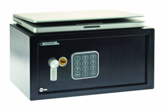 Yale YLV/200/DB1 Laptop Value Safe, Digital Keypad, 15 mm Steel Locking Bolts, Emergency Override Key, Wall And Floor Fixings, Black Finish, 23 Litre Capacity 20 x 43 x 35 cm - Image 2