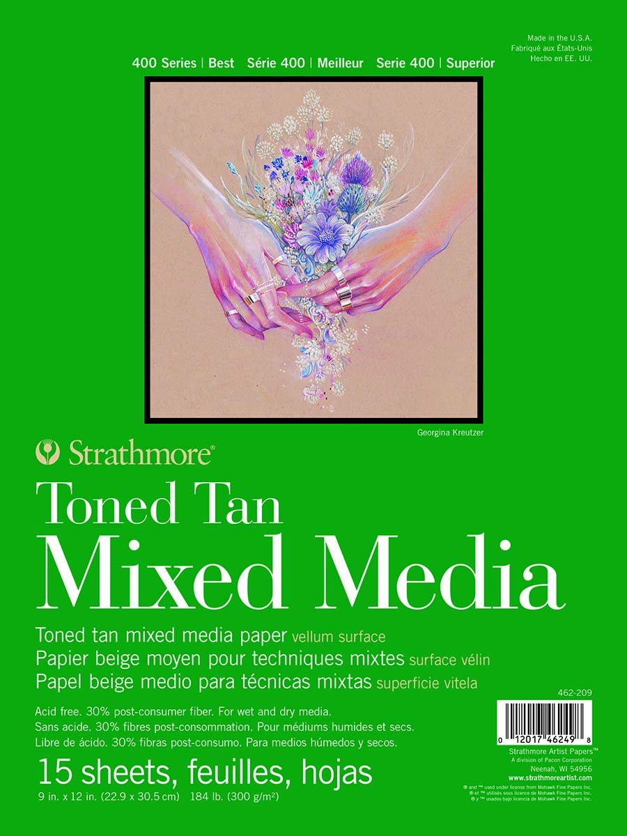 Strathmore Toned Mixed Media Pad 9x12 Tan, 22.60 x 30.22 x 1.27 cm