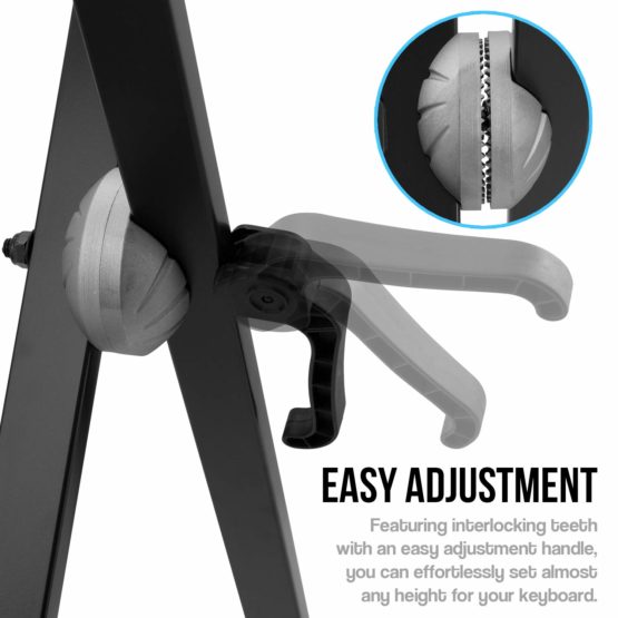 Tiger Keyboard Stand with Securing Straps - Double Braced X Frame - Image 2