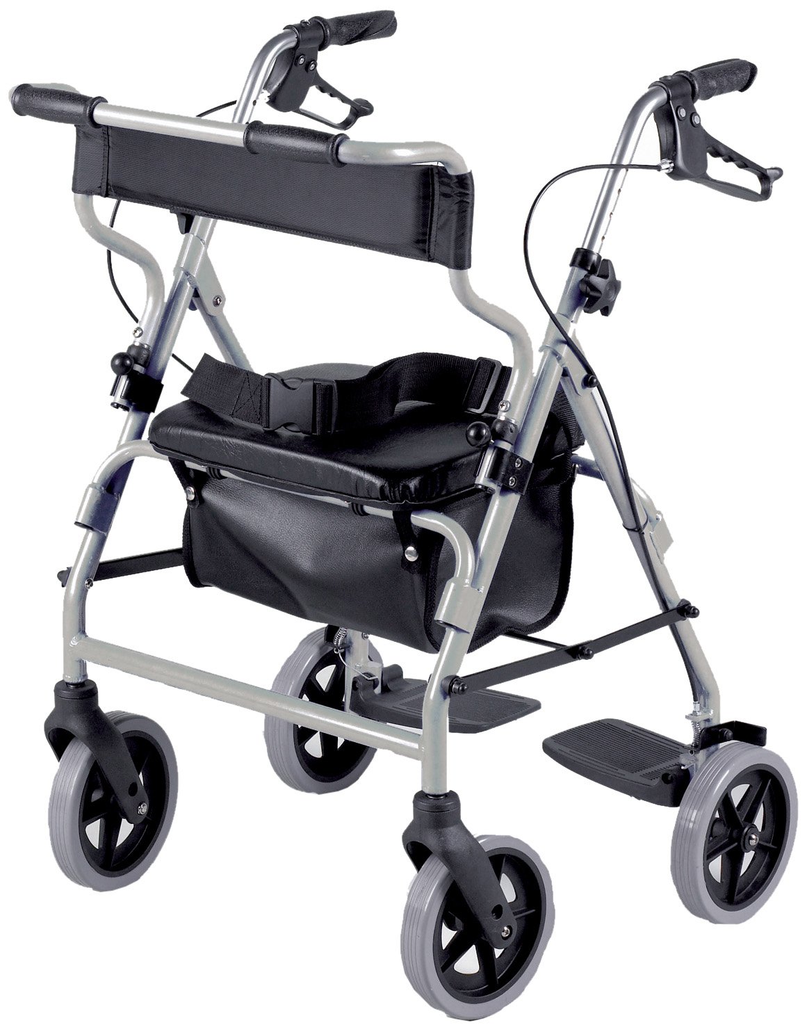 DAYS Four Wheeled Rollator Walker with Breaks, Foot Rest, Seat and Basket