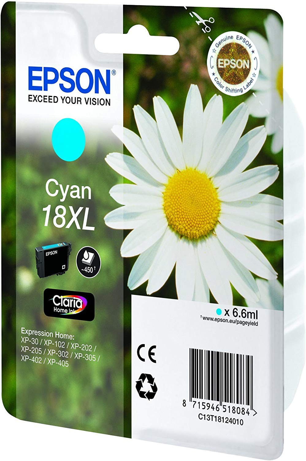 Epson 18XL Cyan Daisy High Yield Genuine, Claria Home Ink Cartridge, XL High Capacity - Image 3