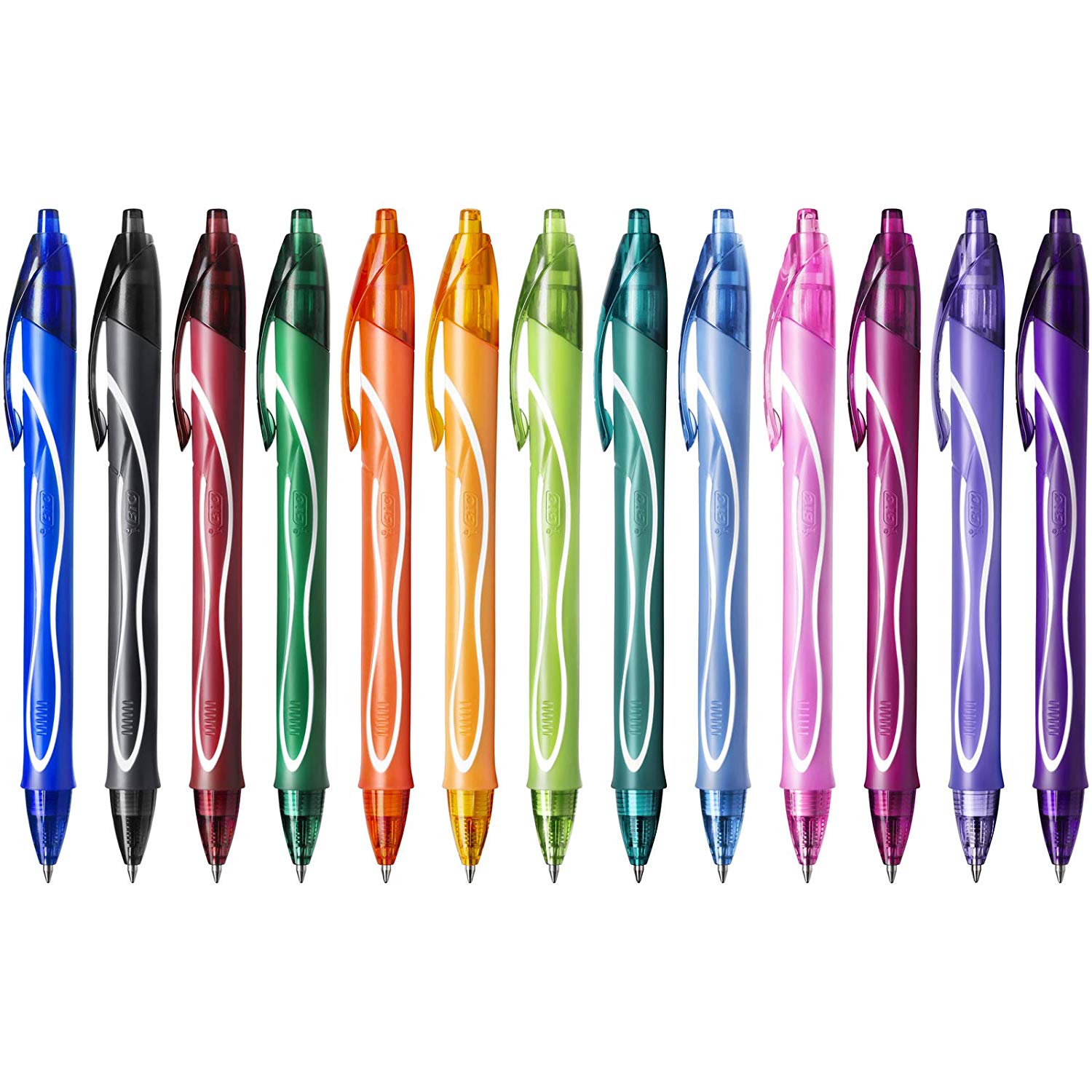 BIC Gel-ocity Quick Dry, Ultra Fast Drying Gel Ink Pens with Full Grip Barrel, Assorted Colours, Pack of 13 - Image 2