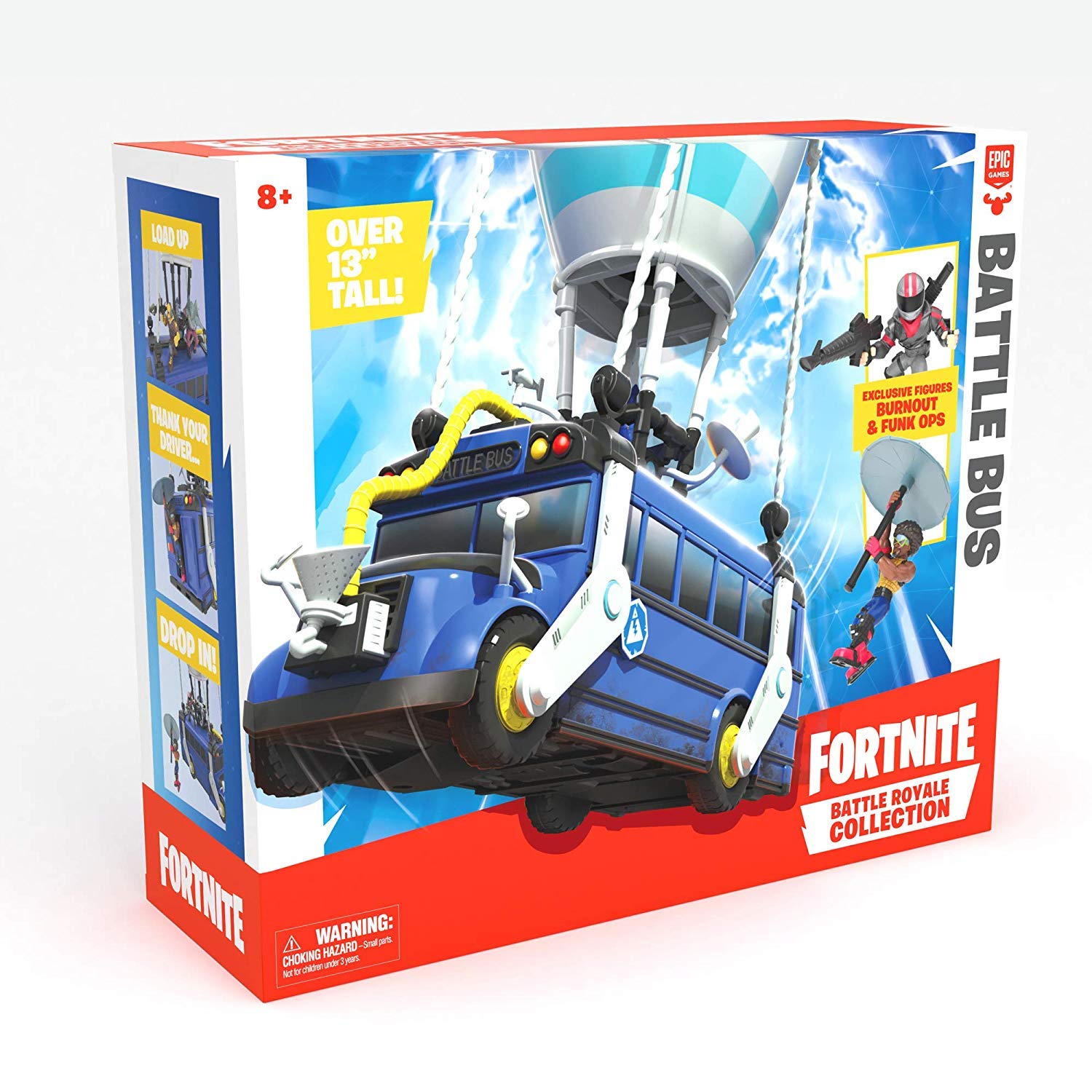 Fortnite Battle Royale Collection Battle Bus and 2 Exclusive Figures Funk Ops and Burnout, Blue - Image 2