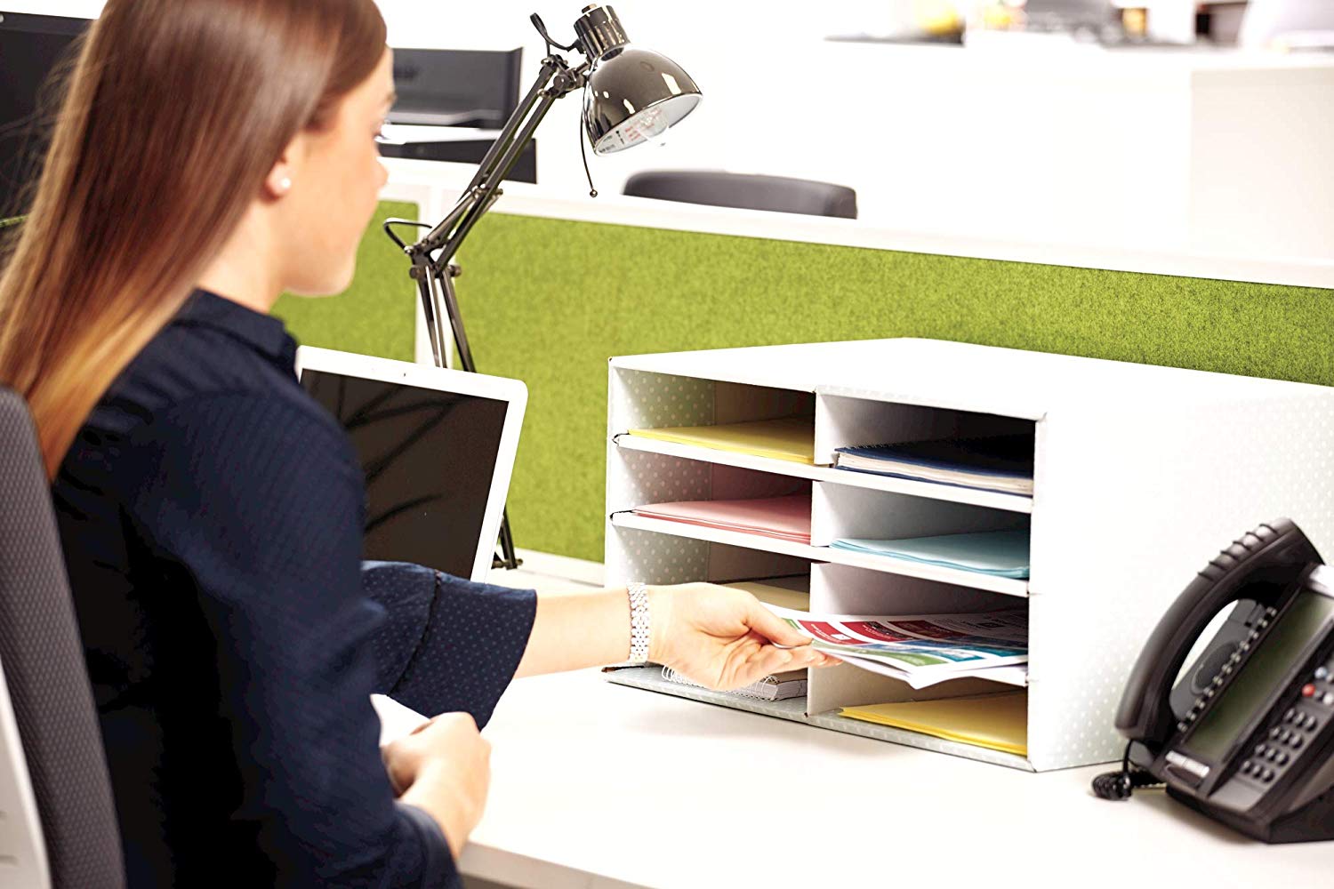 Bankers Box Style Desktop Sorter - Green/White, Pack of 1 - Image 3