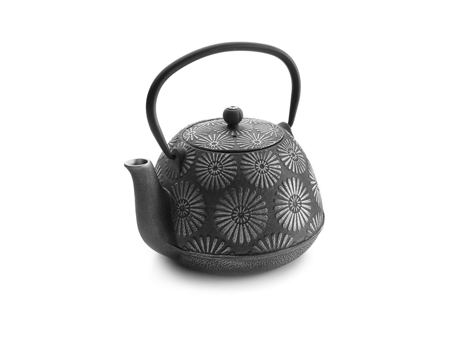 IBILI Cast Iron Bali Teapot, 1.2 Litres, Enamel Interior, Induction Safe, Grey, 18 x 18 x 10 cm