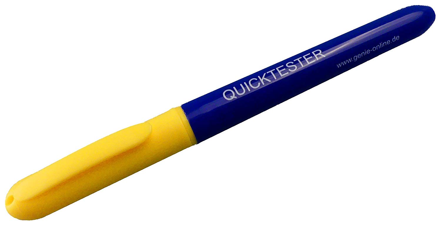 Genie Quick Tester Counterfeit Banknote Detector Pen Pack of 1, yellow