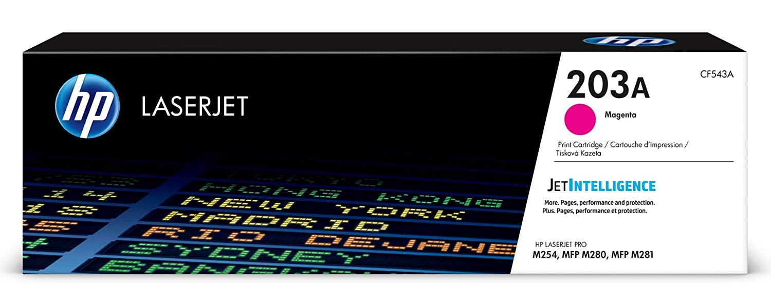 HP CF543A 203A Original LaserJet Toner Cartridge, Magenta, Single Pack, Standard