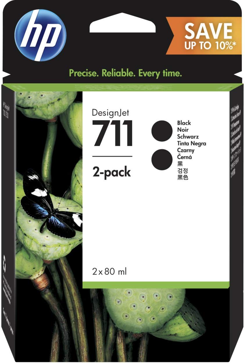 HP Original Ink Cartridge Compatible with Designjet Series, 80 ml, Black, Pack of 2,2717027 - Image 2