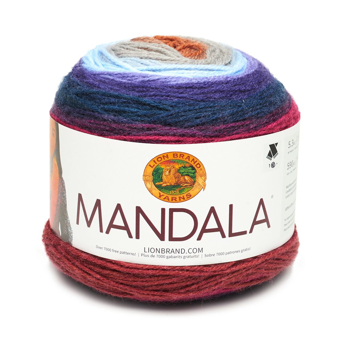 Lion Brand Yarn 525-222 Mandala Yarn, Griffin, One Skein, Pack of 1