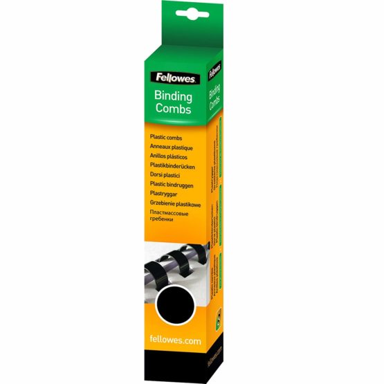 Fellowes A4 16 mm Plastic Binding Combs for Comb Binding Machine, Binds 101 to 120 Pages, Black, Pack of 25, 5332302 - Image 2