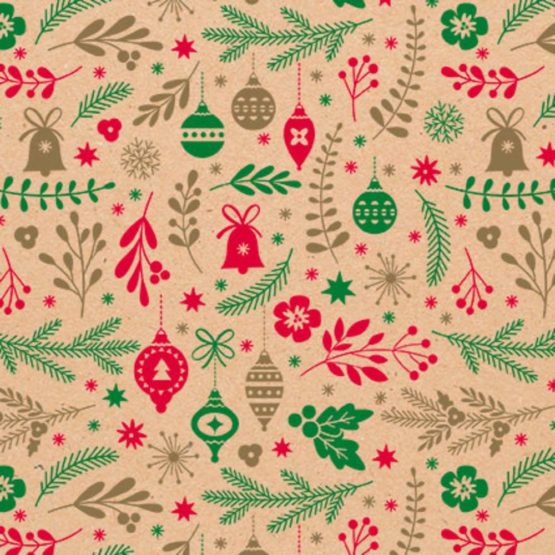 Clairefontaine Recycled Kraft Long Roll Wrapping Paper, 50 m x 0.70 m - Christmas - Image 2