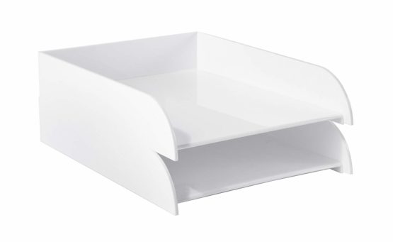 Osco ASLT-OW Hi-Gloss Stacking Letter Tray - White - Image 3