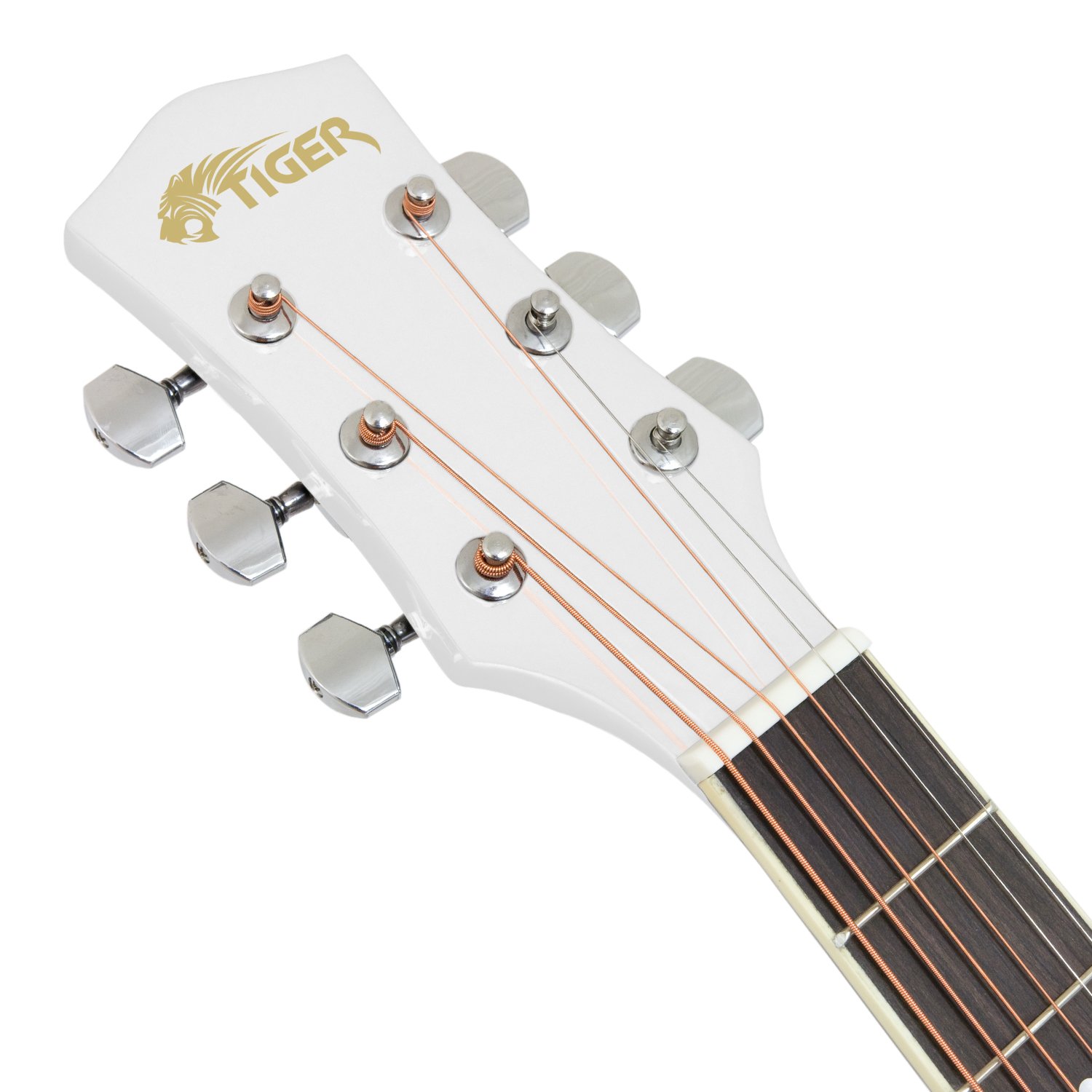 TIGER AL-ACG1-WH Small Body Acoustic Guitar for Beginners Guitar - White - Now with 6 Months Free Lessons Included - Image 3