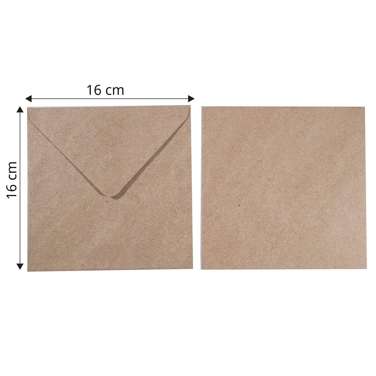 Vaessen Creative Large Square Florence Envelopes for Greeting Cards Kraft, Set of 25, Matching Cards Available - Image 2