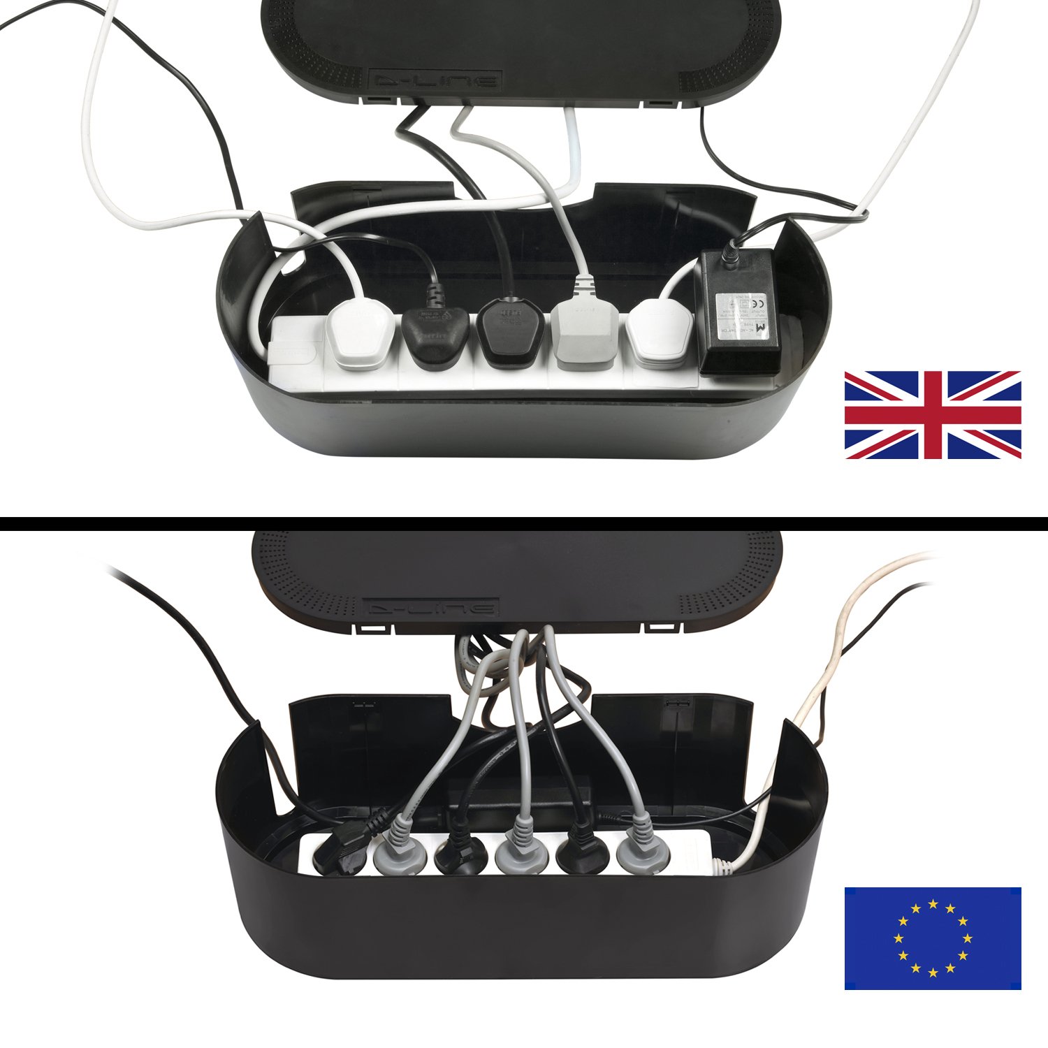 DLine Cable Tidy Box Hide and Conceal Extension Blocks and Electrical