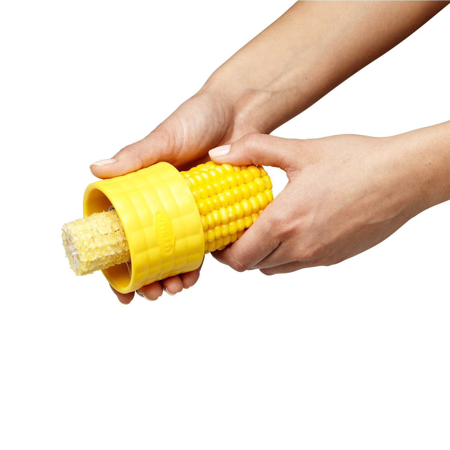 Chef'n Cob Corn Stripper, Sweetcorn Kernel Remover Tool, Yellow, 7 x 5 cm - Image 2