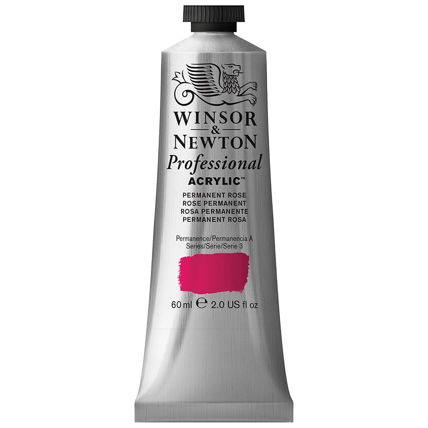 Winsor & Newton 2320502 60 ml Professional Acrylic Colour - Permanent Rose Quin, 60 ml (Pack of 1)